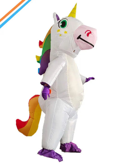 Flieg durch den Raum: Blaues Einhorn Kostuem!