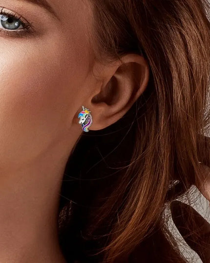 Süße Einhorn Ohrstecker aus 925 Silber