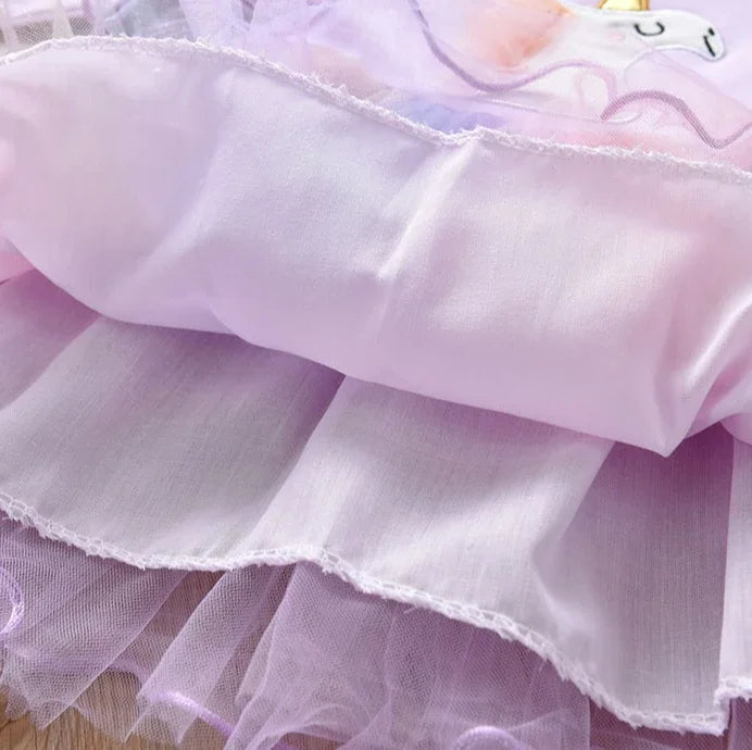 Dein bezauberndes Einhorn Kleid Blau Langarm!