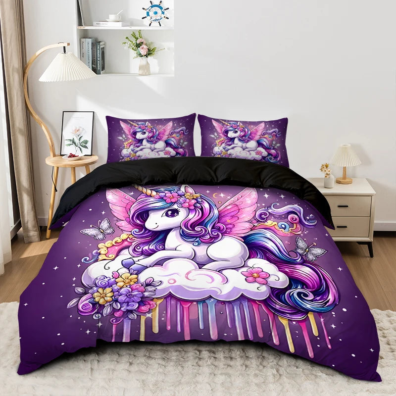 Coole Einhorn Bettwäsche im 3D-Look!