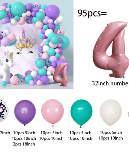 Feiere mit Einhorn Regenbogen Ballons!
