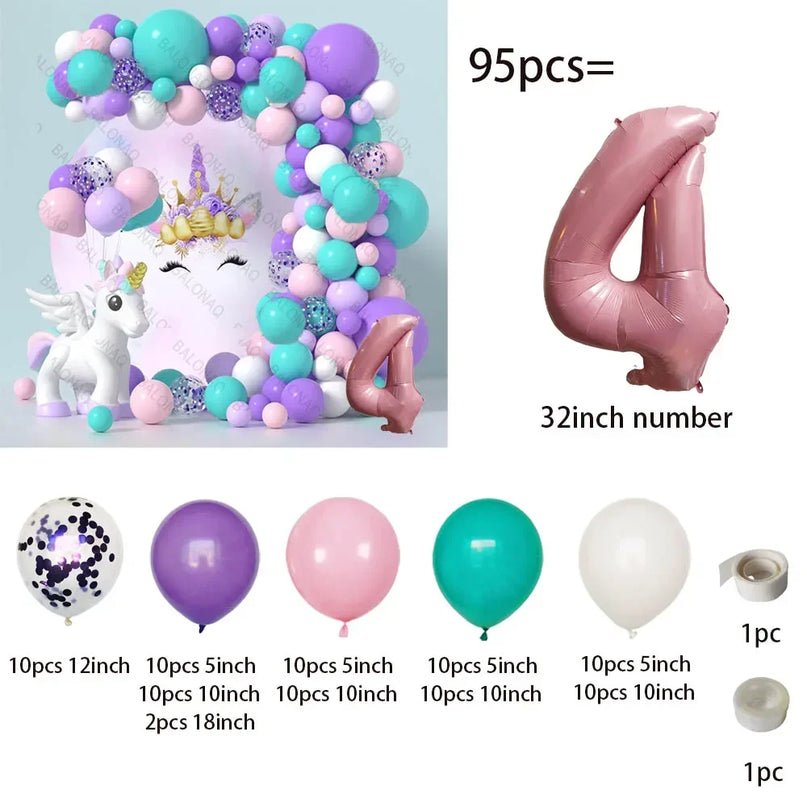 Feiere mit Einhorn Regenbogen Ballons!