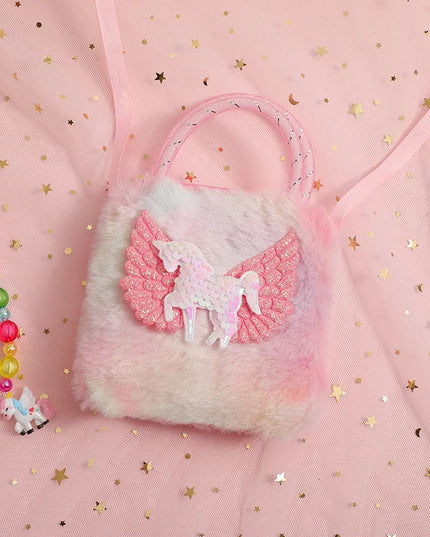 Deine Einhorn Umhängetasche Plüsch Lila