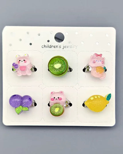 Dein Set bunter Einhorn Ringe