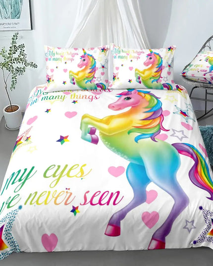 Farbige Träume mit deiner Einhorn Bettwäsche!