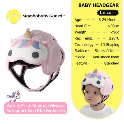 Niedliches Einhorn Kissen mit klassischem Einhorn-Motiv als Baby-Kopfschutz für Kleinkinder beim Krabbeln und Laufen
