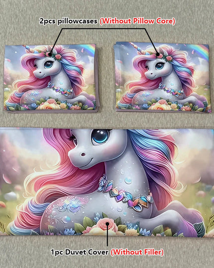 Coole Einhorn Bettwäsche im 3D-Look!