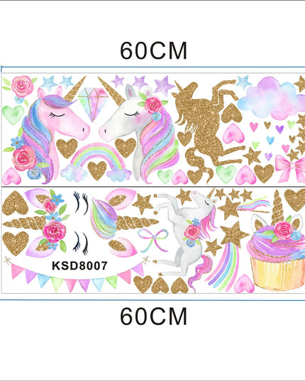 Dein Einhorn Regenbogen Wandtattoo –