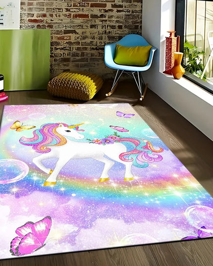 Süßer, großer Einhorn Sessel mit Cartoon-Motiv, rechteckig, aus 100% Polyester, ideal für Kinderzimmer und Wohnzimmer.