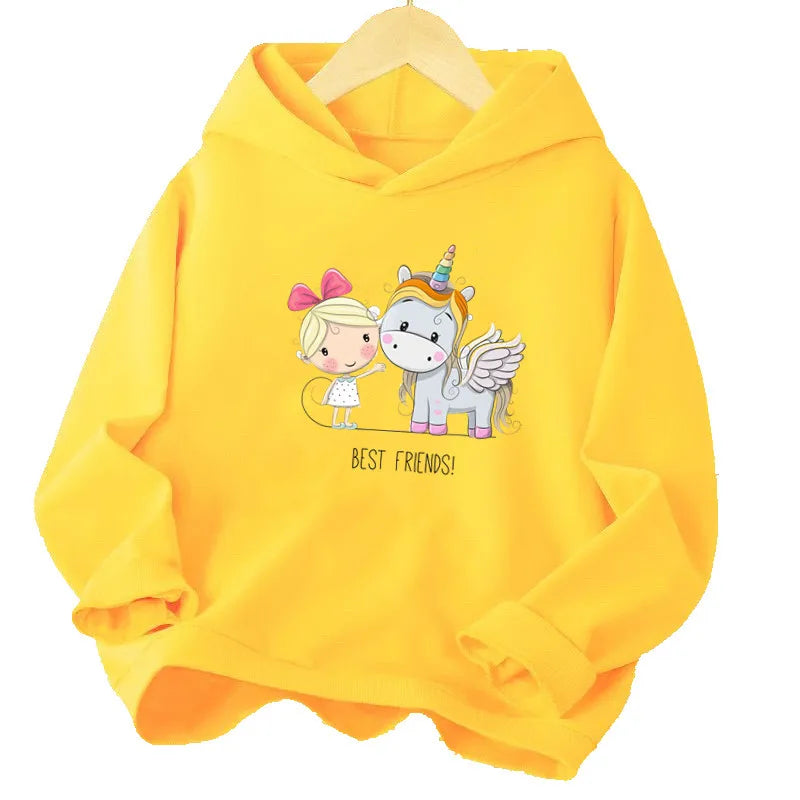 Dein fröhlicher Einhorn Hoodie in Gelb 2!