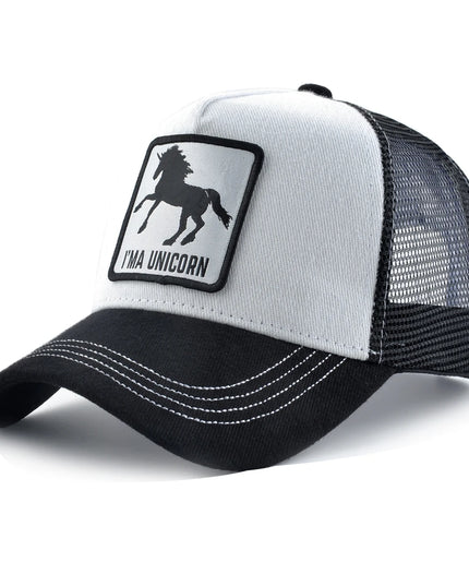 Fashion Trucker Cap mit Einhorn-Patch für Erwachsene, Unisex, in lässigem Stil