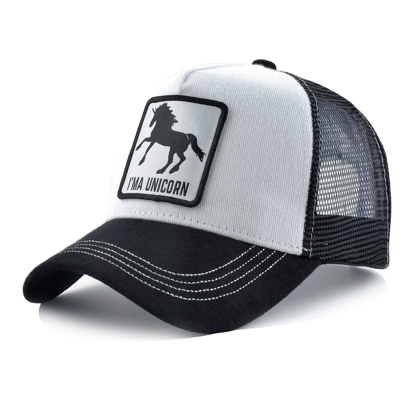 Fashion Trucker Cap mit Einhorn-Patch für Erwachsene, Unisex, in lässigem Stil
