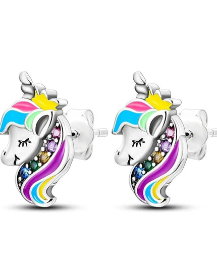 Süße Einhorn Ohrstecker aus 925 Silber