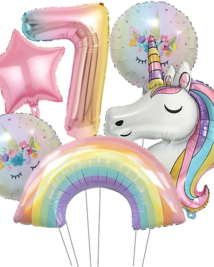 Dein strahlender Einhorn Regenbogen Ballon!