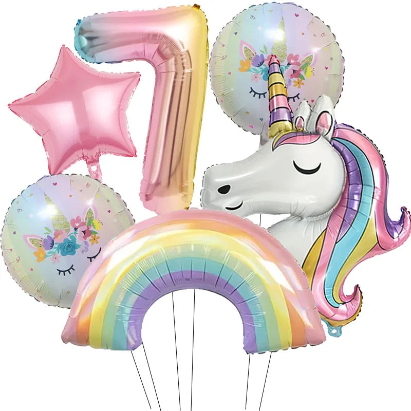 Dein strahlender Einhorn Regenbogen Ballon!