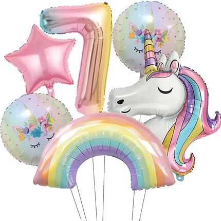 Dein strahlender Einhorn Regenbogen Ballon!