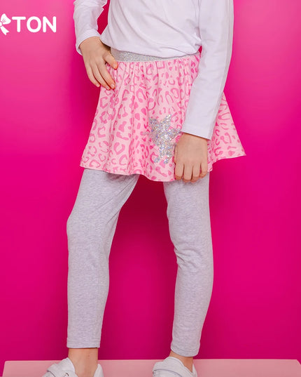 Mädchen Einhorn Leggings mit einem angenähten Rock, verziert mit glitzernden Pailletten-Einhörnern