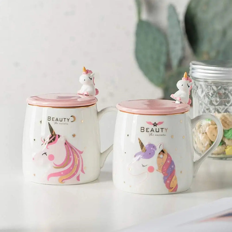 Deine zauberhafte Einhorn Tasse mit Deckel!