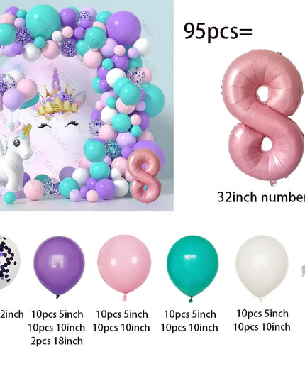 Feiere mit Einhorn Regenbogen Ballons!