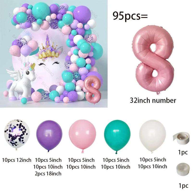 Feiere mit Einhorn Regenbogen Ballons!