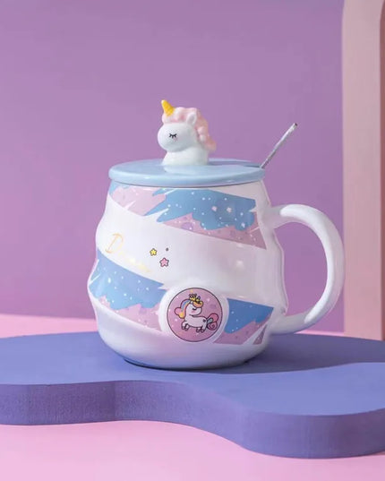 Deine glitzernde Einhorn Tasse mit Deckel!