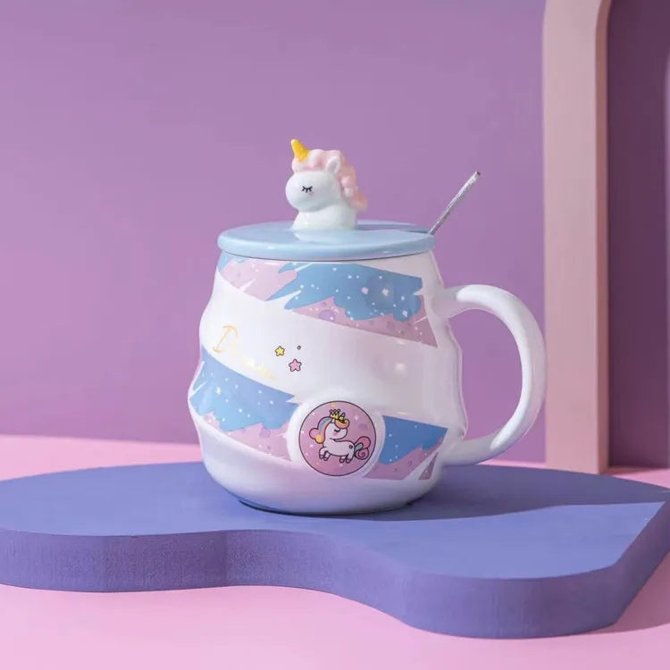 Deine glitzernde Einhorn Tasse mit Deckel!