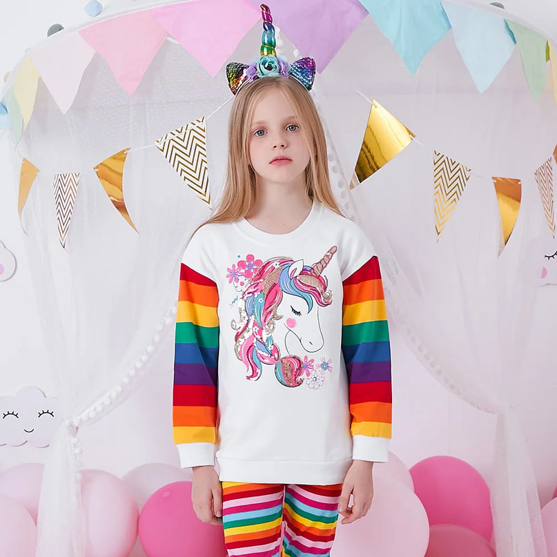 Glitzernder Einhorn Hoodie für kleine