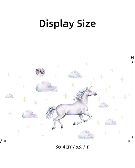 Dein Einhorn Wandtattoo mit Wolken &