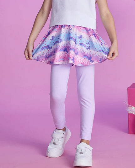 Freche Einhorn Leggings mit Regenbogen-Rock!