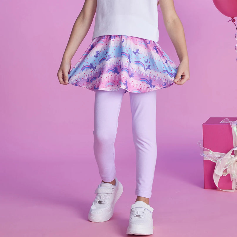 Freche Einhorn Leggings mit Regenbogen-Rock!