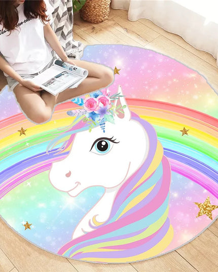 Dein runder Regenbogen Einhorn Sessel!