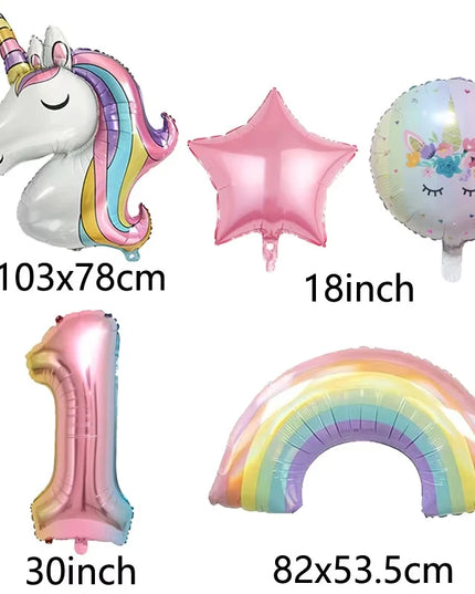 Dein strahlender Einhorn Regenbogen Ballon!