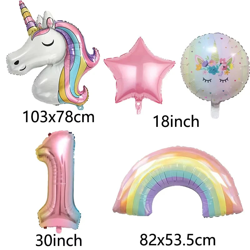 Dein strahlender Einhorn Regenbogen Ballon!