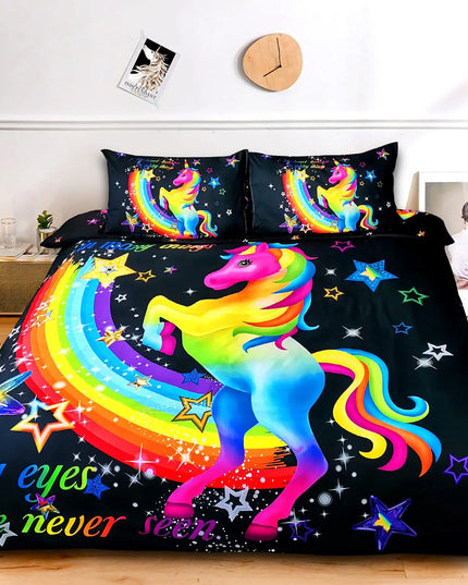 Farbige Träume mit deiner Einhorn Bettwäsche!