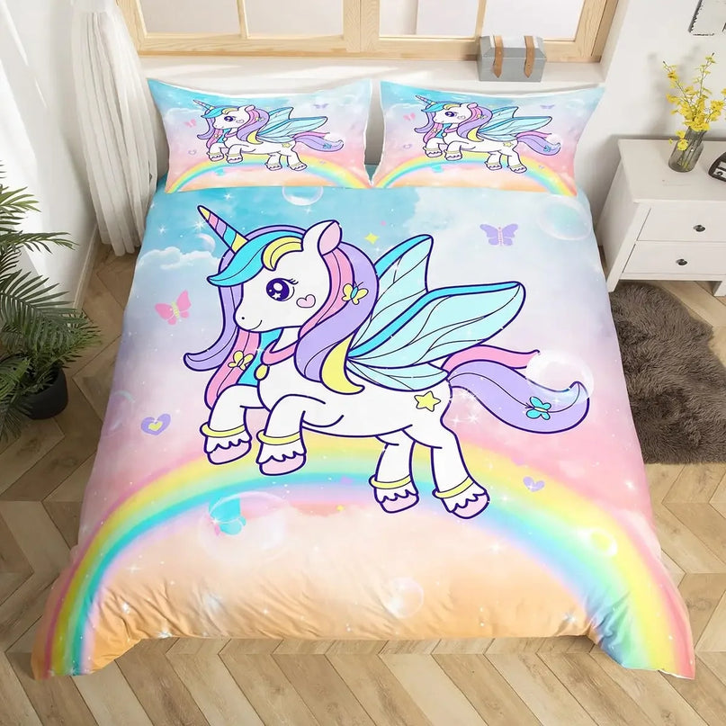 Deine Einhorn Bettwäsche für lila