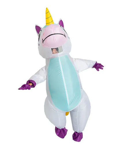 Strahlendes Aufblasbares Einhorn Kostuem Weiß