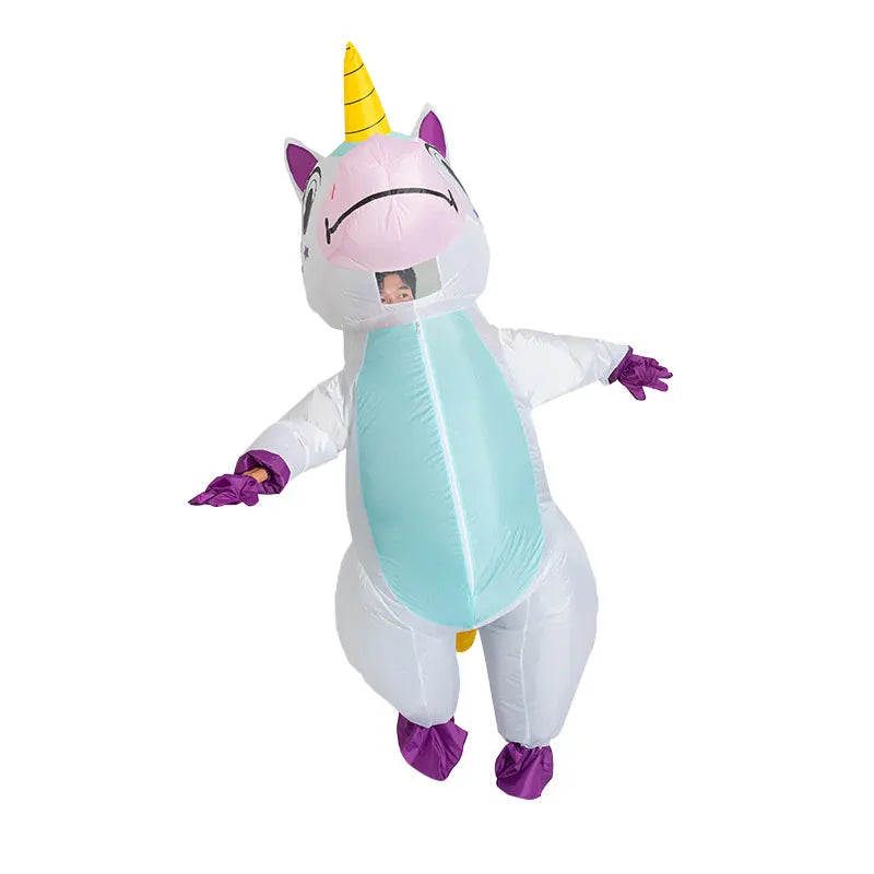 Strahlendes Aufblasbares Einhorn Kostuem Weiß