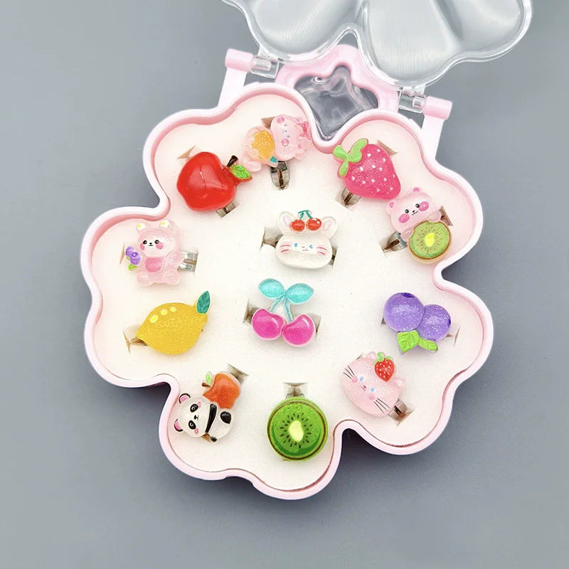 Dein Set bunter Einhorn Ringe