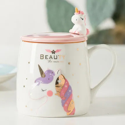 Deine glitzernde Einhorn Tasse mit Deckel!