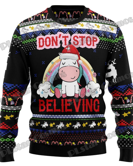 Festlicher Einhorn Pullover für die