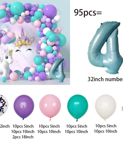 Feiere mit Einhorn Regenbogen Ballons!