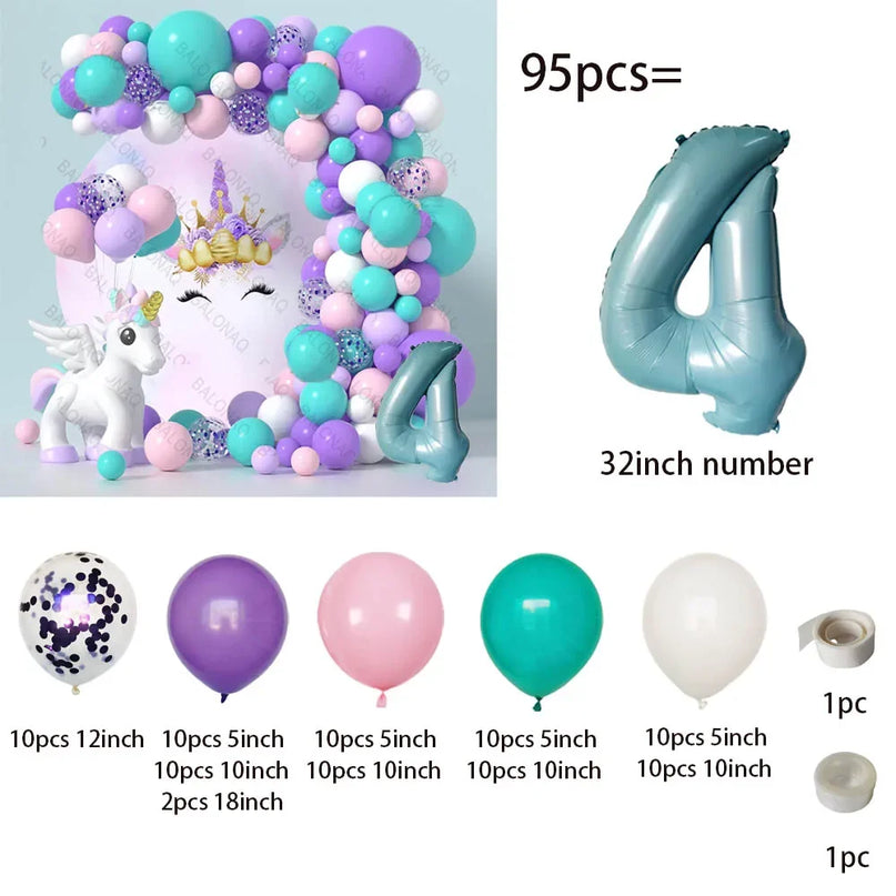 Feiere mit Einhorn Regenbogen Ballons!