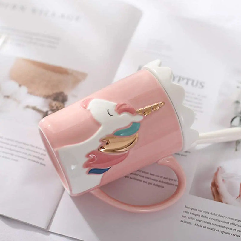 Deine zauberhafte Einhorn Tasse mit Deckel!