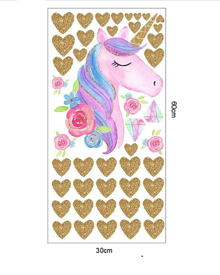 Dein Einhorn Regenbogen Wandtattoo –