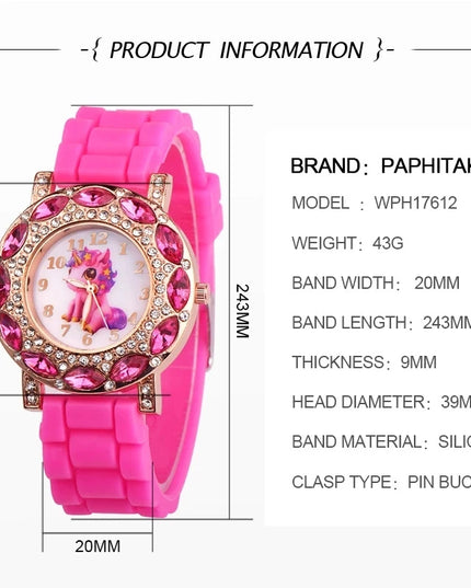 Deine wasserdichte Einhorn Uhr in Pink!