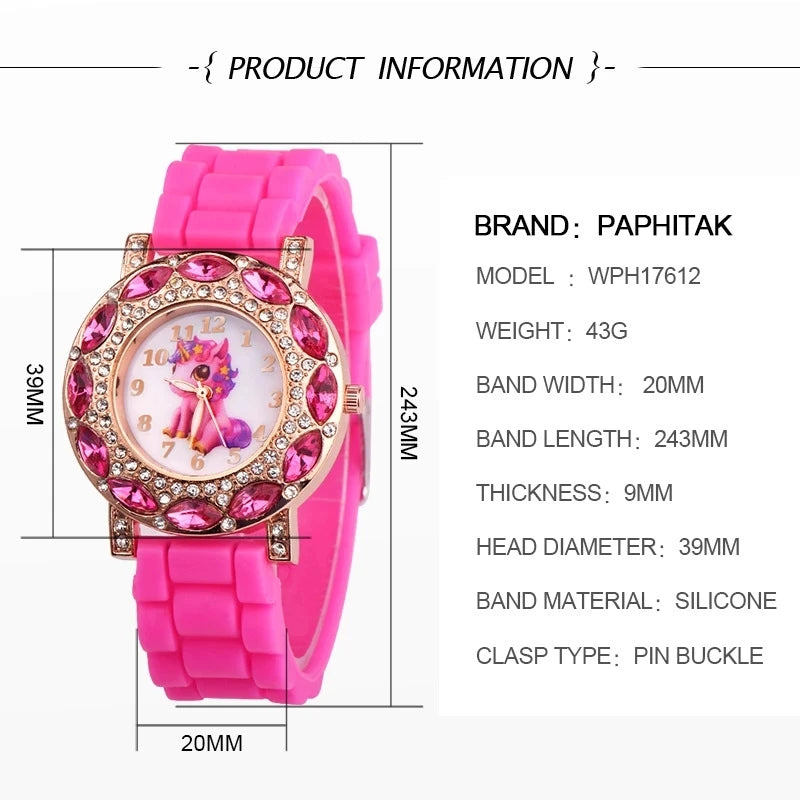 Deine wasserdichte Einhorn Uhr in Pink!