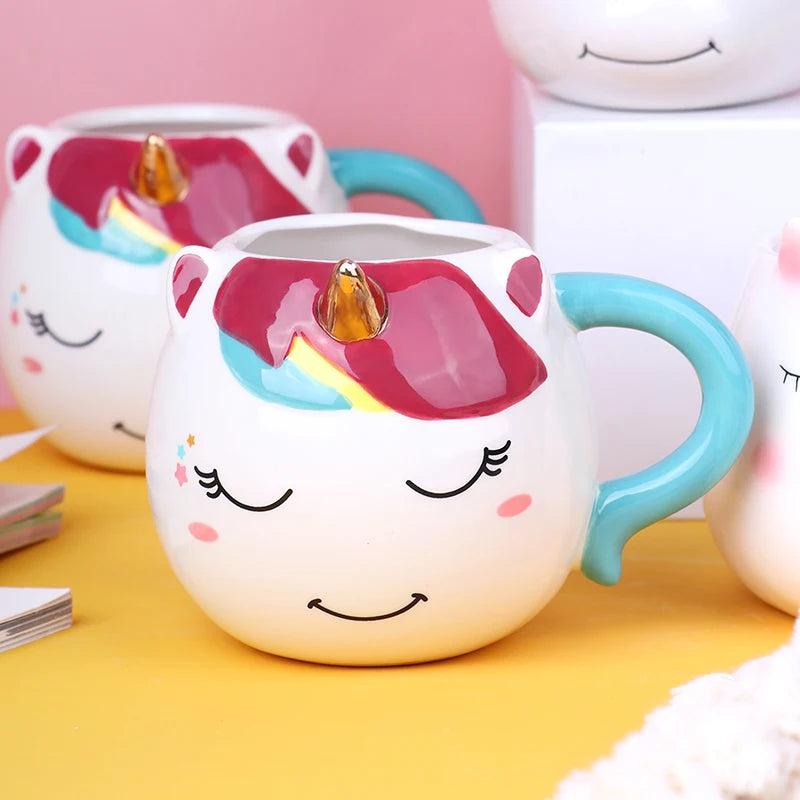 Deine handbemalte Regenbogen Einhorn Tasse!