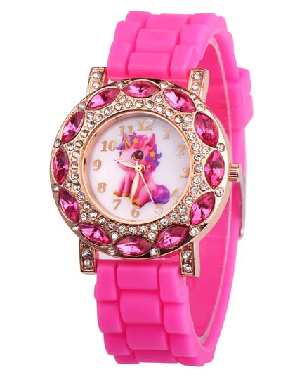 Deine wasserdichte Einhorn Uhr in Pink!