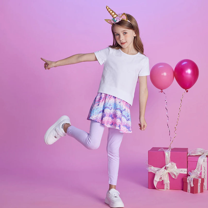 Freche Einhorn Leggings mit Regenbogen-Rock!