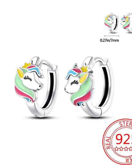 Delikate Einhorn Ohrringe aus 925 Sterling Silber mit funkelndem Zirkonstein für Damen